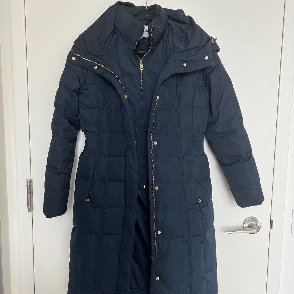 Cole Haan| Hooded Down & Feather Jacket| Navy Blue | Size:xs